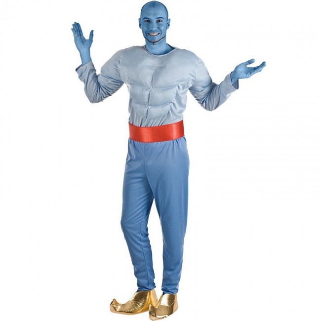 Atosa disfraz genio hombre adulto azul brillante M : : Juguetes y  juegos