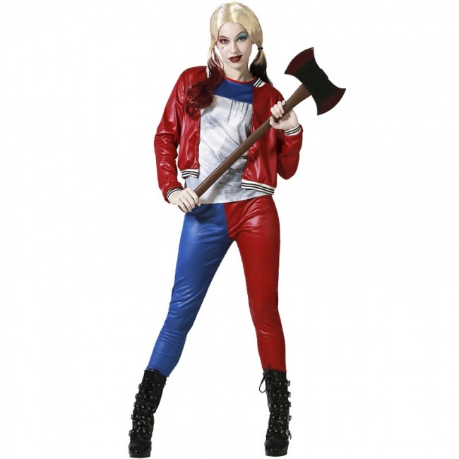 Insustituible Rítmico Despedida ▷ Disfraz Harley Quinn Azul y Rojo para Mujer |【Envío Halloween en 24h】