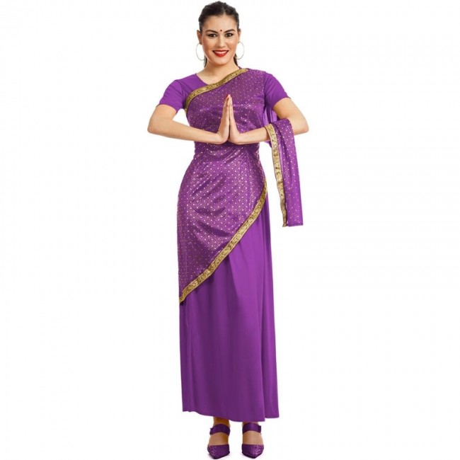 ▷ Disfraz Hindú Bollywood morado para Mujer