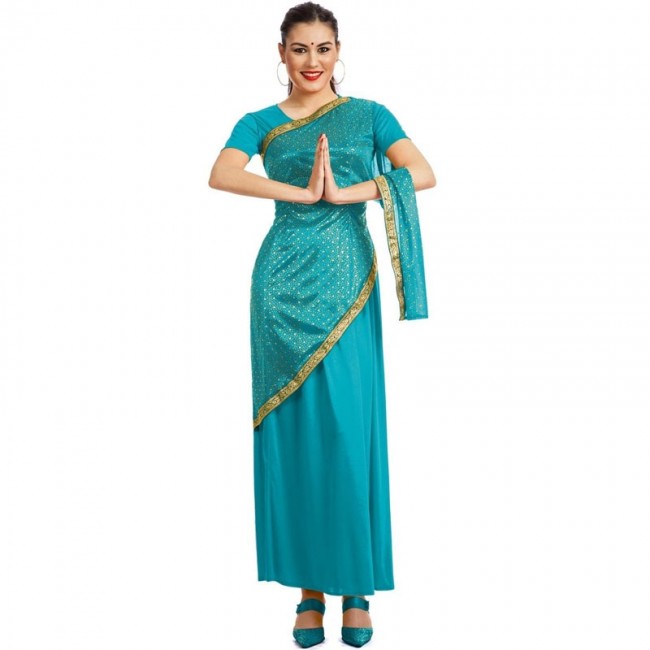 ▷ Disfraz Hindú Bollywood turquesa para Mujer
