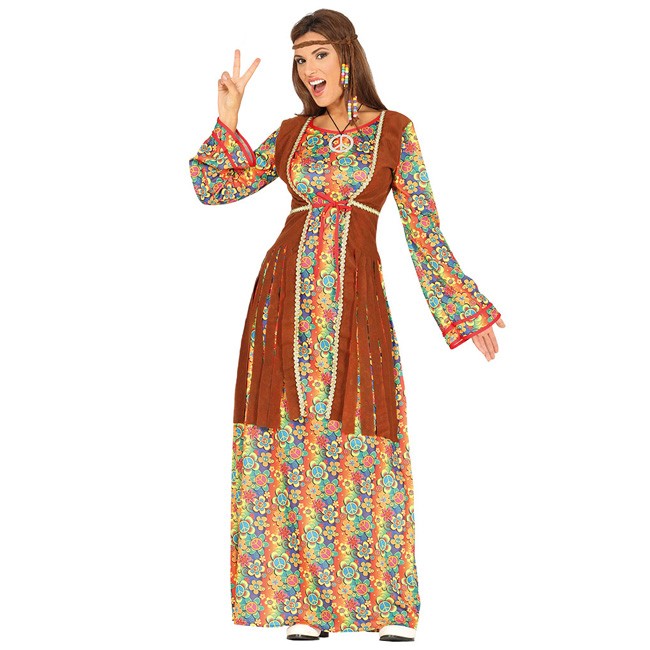 cepillo calentar Persona especial Disfraz de Hippie Peace and Love para mujer