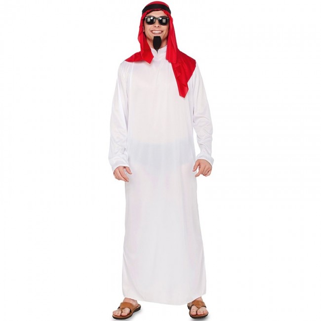  Disfraz de jeque árabe árabe blanco alrededor del mundo para  hombre, disfraz de M-XXL (L (EU 50-52)) : Juguetes y Juegos