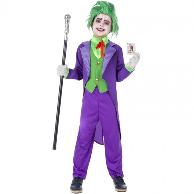 Gran universo fácil de lastimarse Autorizar ▷ Disfraz Joker Supervillano para Niño【Envío Halloween en 24h】