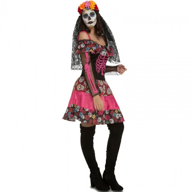 espontáneo Chorrito Profesor de escuela ▷ Disfraz Catrina muerte mexicana para Mujer |【Envío Halloween en 24h】