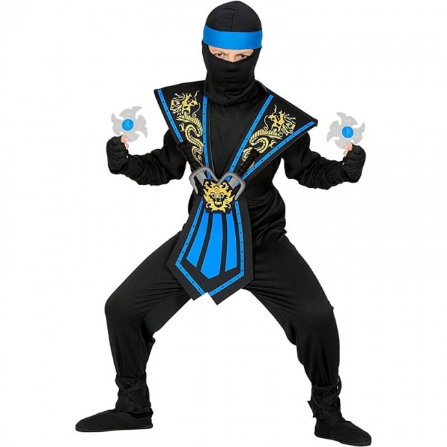 Cintura Dando Tigre ▷ Disfraz Ninja Kombat azul para Niño |【Envío en 24h】