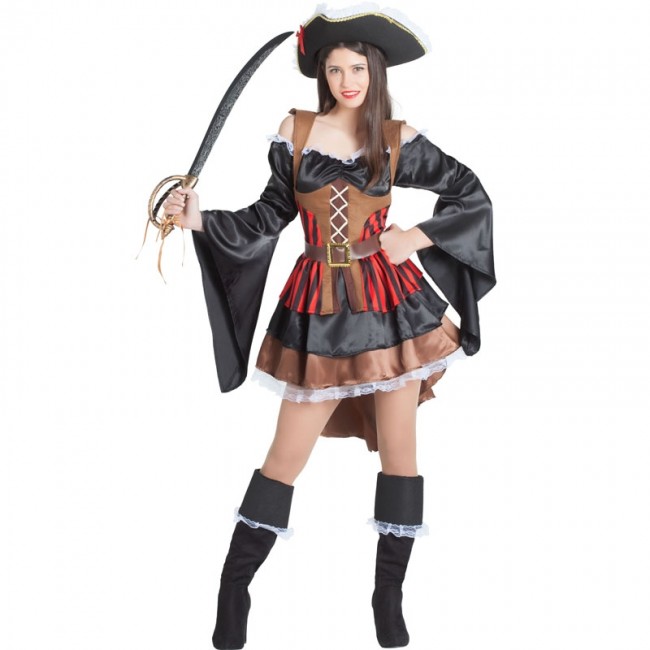 relajarse diversión cuero Disfraz Pirata Bucanera mujer - Envíos en 24h