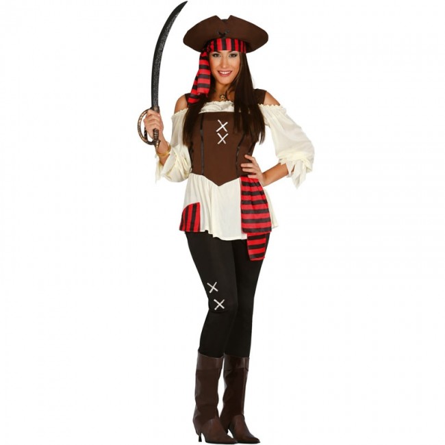 Disfraz de Mujer Pirata con sombrero - Tienda de disfraces