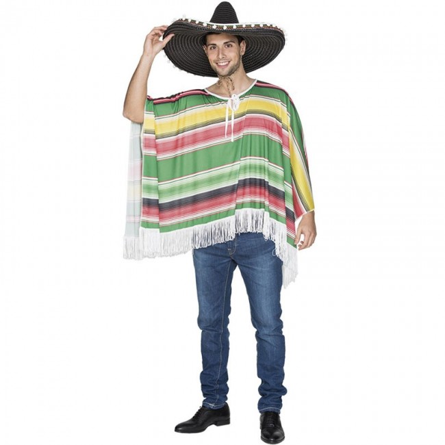 Decepcionado caja de cartón de ahora en adelante ▷ Disfraz Poncho Mexicano para Adulto |【Envío en 24h】
