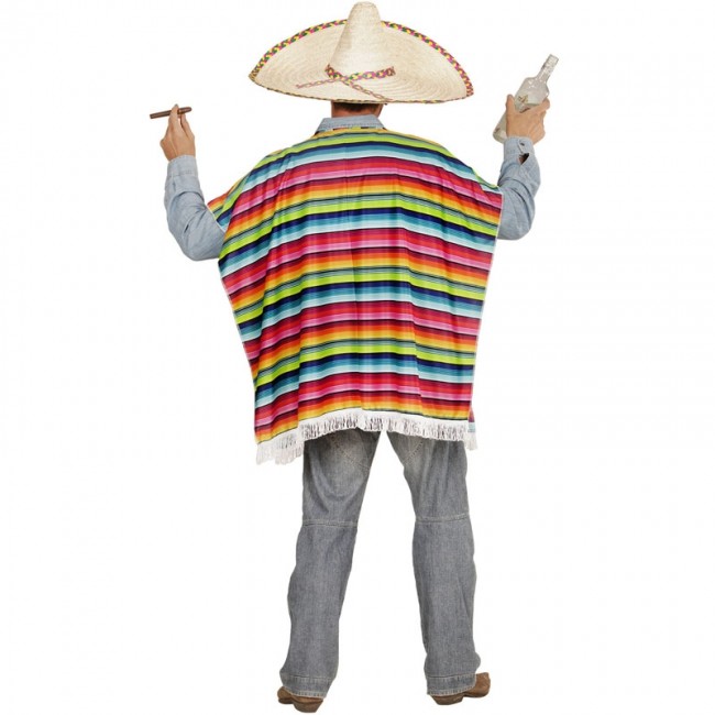 ▷ Disfraz Poncho multicolor de mexicano para Hombre |【Envío en 24h】