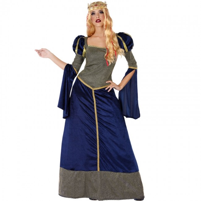 Disfraz medieval mujer azul y beis: Disfraces adultos,y disfraces  originales baratos - Vegaoo