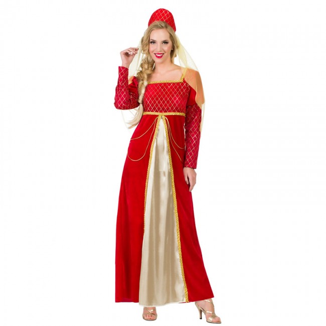 industria Compuesto desfile Disfraz de Princesa Medieval roja para mujer