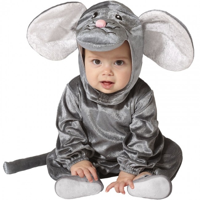 Peatonal locutor estación de televisión ▷ Disfraz Ratón gris para Bebé |【Envío en 24h】