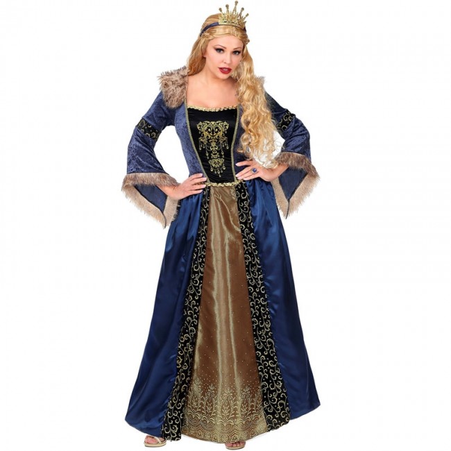 servir Día del Maestro carbohidrato ▷ Disfraz Reina Medieval azul para Mujer |【Envío en 24h】
