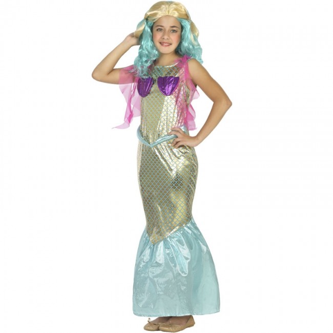 ▷ Disfraz Sirena del mar para Niña