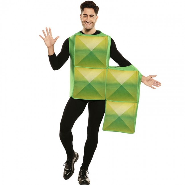 usted está fecha ayudante ▷ Disfraz Tetris Verde para Adulto【Envío en 24h】