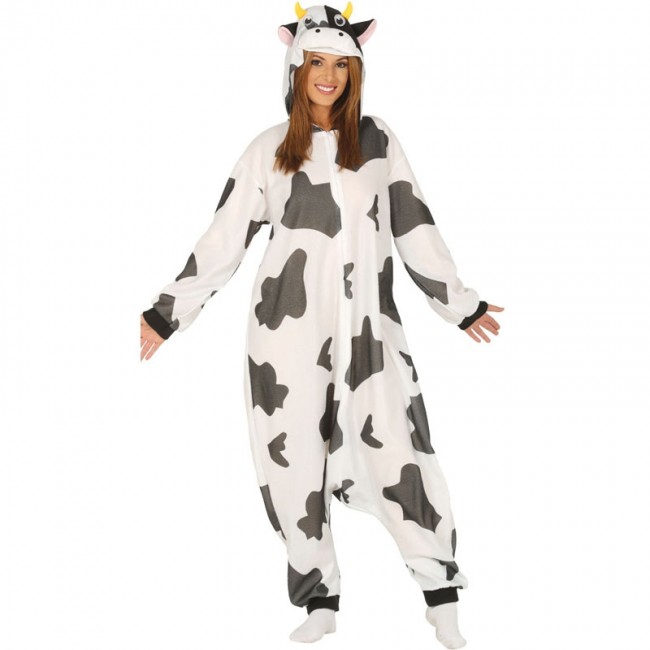 Spooktacular Creations Disfraz de Animal para Adulto Unisex Pijama de Vaca 