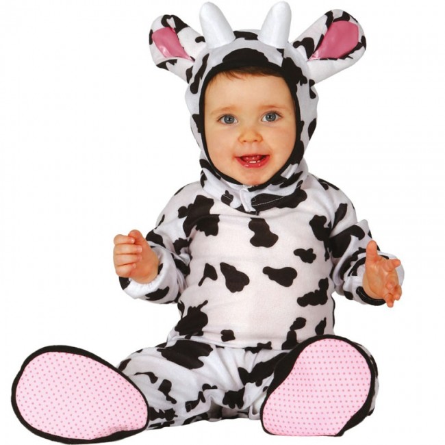 Disfraz de Vaca Marrón con Cuernos para Bebé de 1 año - MiDisfraz