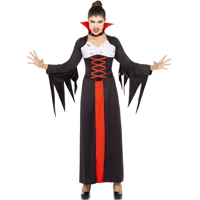 Adulto medianoche sangre sed Condesa Vampiro Traje Fancydress Disfraz De Halloween