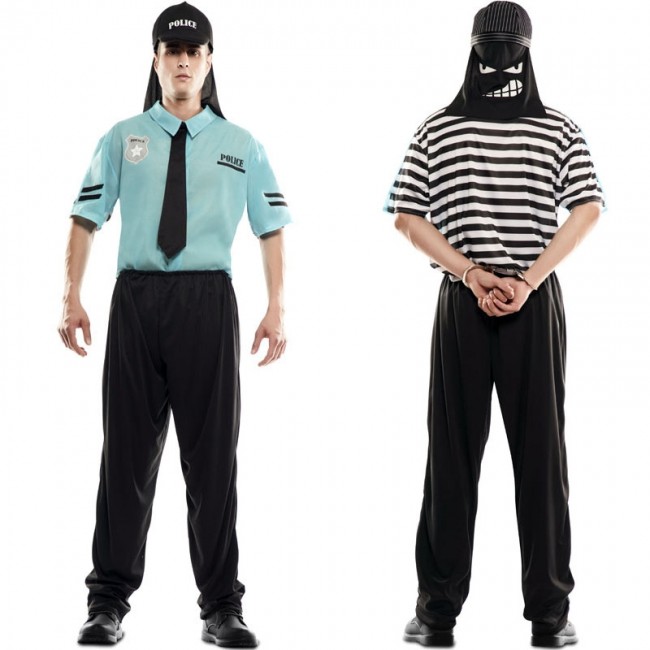 ▷ Disfraz Doble de Policía y Ladrón para adulto【Envío en 24h】