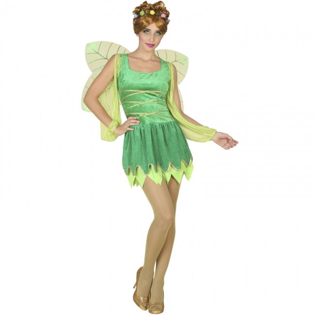 internacional Incesante Descendencia ▷ Disfraz Hada verde con alas para Mujer |【Envío en 24h】