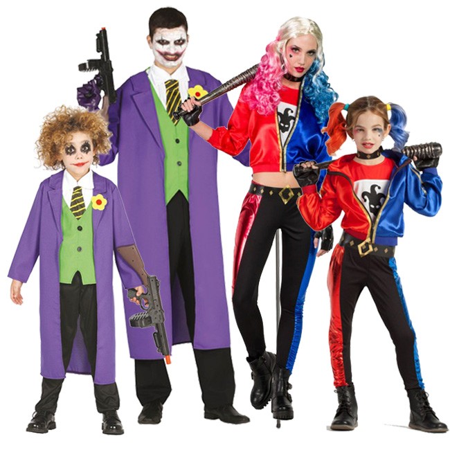 conjunción Janice Objetivo Familia Joker y Harley Quinn Suicide Squad - Disfraces para grupos online