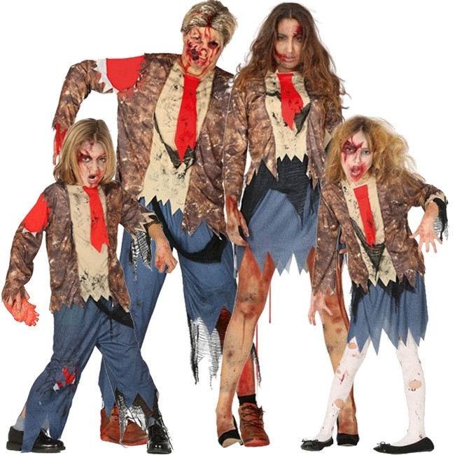 aficionado Enojado Sobretodo Familia Zombies Malditos - Disfraces para grupos online