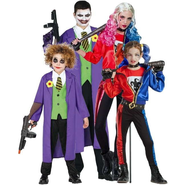 conjunción Janice Objetivo Familia Joker y Harley Quinn Suicide Squad - Disfraces para grupos online
