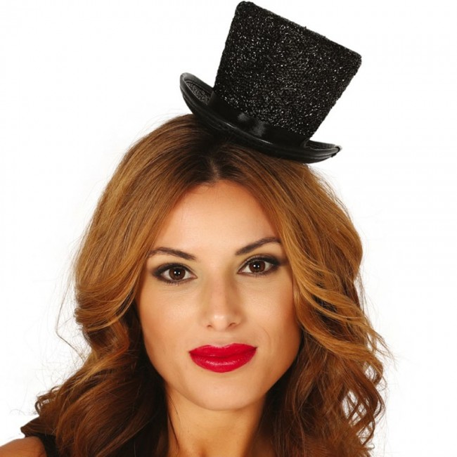 Oferta de trabajo Intacto léxico ▷ Comprar Mini sombrero negro brillante de disfraz |【Envío en 24h】