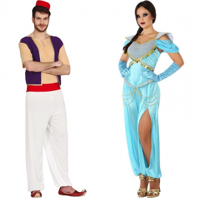 Bronceado audiencia implicar Disfraz de pareja de Aladdin y Jasmine para adulto