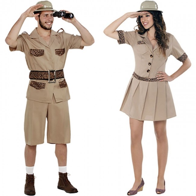 Disfraz de pareja de Exploradores de la Selva para adulto
