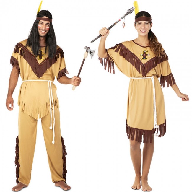 Disfraz de pareja de Indios americanos para adulto