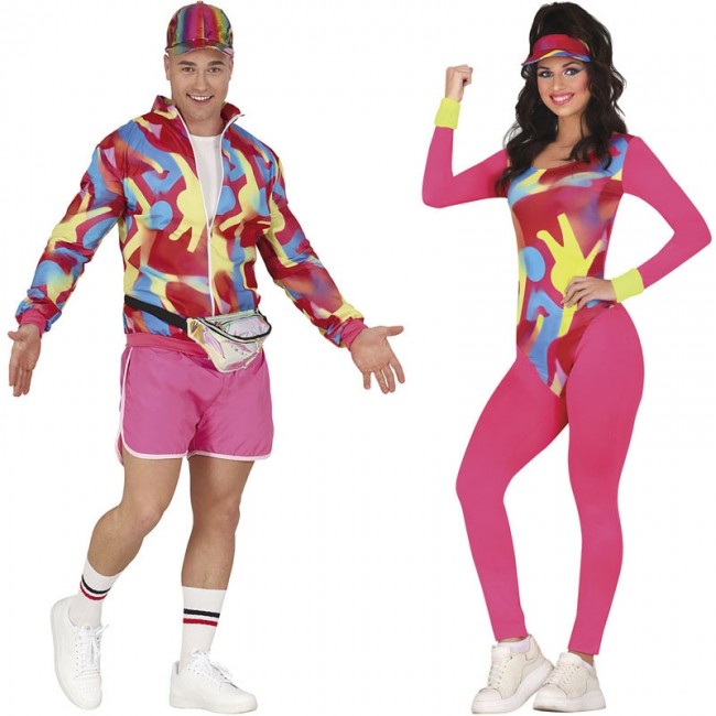 Disfraz de pareja de Ken y Barbie patinadores para adulto