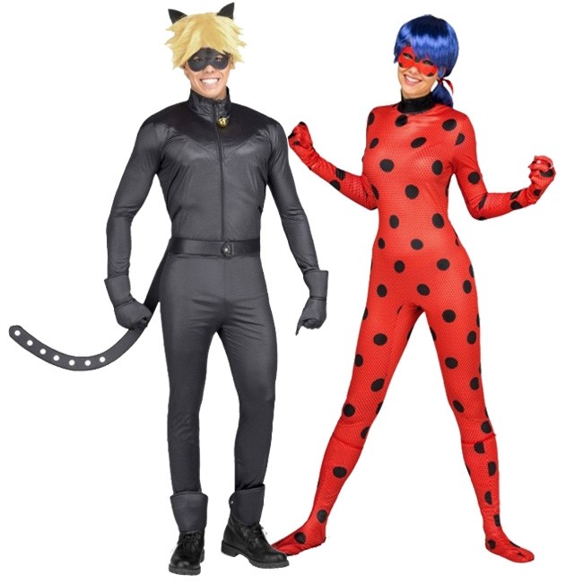 Desaparecer Falange Brutal Disfraz de pareja de Ladybug y Cat Noir para adulto