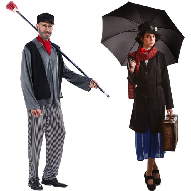 Usual Vacío Rudyard Kipling Disfraz de pareja Mary Poppins y Deshollinador para adulto