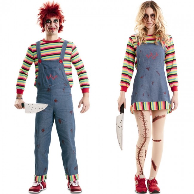 Agacharse Estación de policía Sin aliento Disfraz de pareja de Muñecos Diabólicos Chucky para adulto
