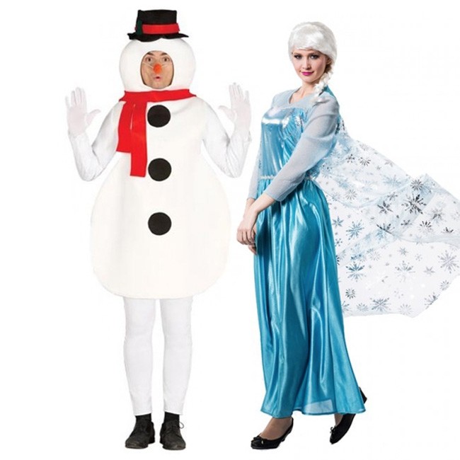 Piscina Decepción sin embargo Disfraz de pareja de Olaf y Elsa Frozen para adulto