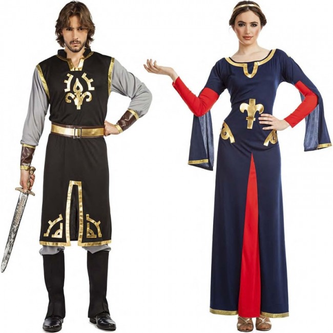 Panorama Motivar también Disfraz de pareja de Templarios Medievales talla adulto