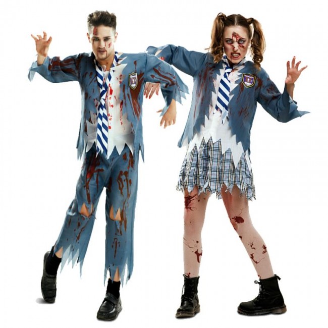 Disfraz de pareja Estudiantes Zombies para adulto | Tienda online