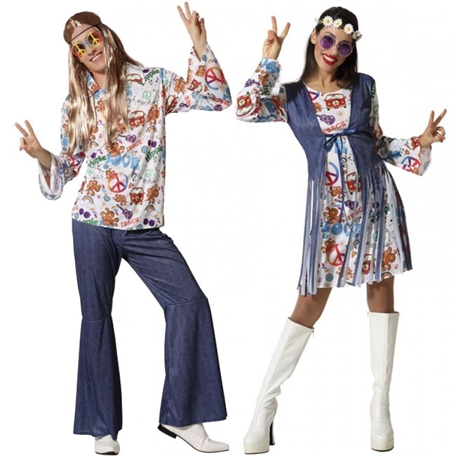 Pareja Hippies Peace para adulto | Comprar disfraces para parejas online