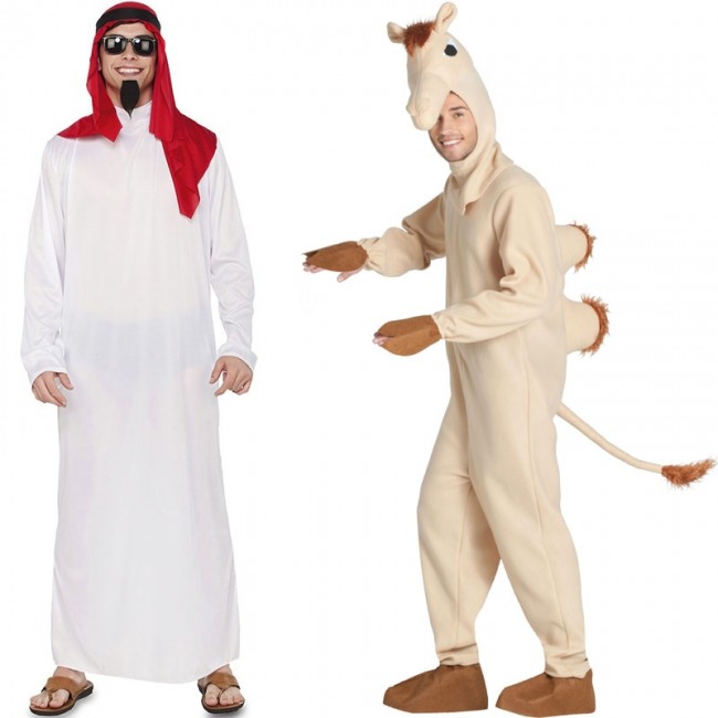 Disfraz de pareja Jeque Árabe y Camello para adulto | online
