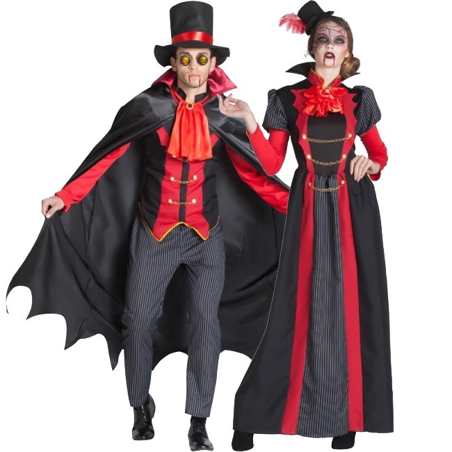 traje factor Cumplimiento a Disfraz de pareja de Vampiros Elegantes para adulto