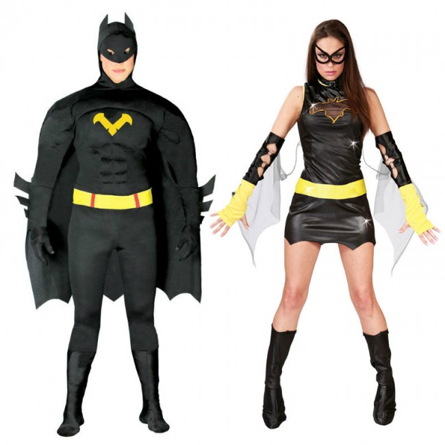 Es decir La forma manzana Disfraz de pareja de Batman y Batgirl para adulto | Tienda online