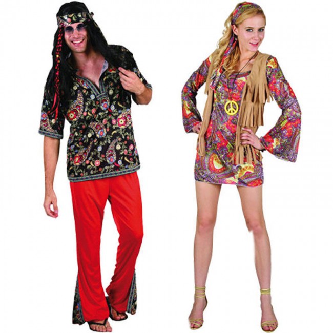 Disfraz de pareja de Hippies talla adulto | Envíos 24 horas
