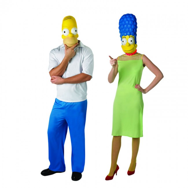 Médico Rancio Meseta Disfraz de pareja de Homer y Marge Simpson para adulto