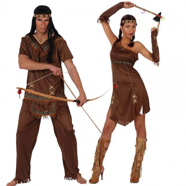 Disfraz de pareja de Indios Marrón para adulto | Envíos 24 horas