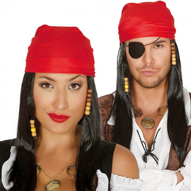 Peluca pañuelo Pirata del Caribe para disfrazarte - Envíos 24h