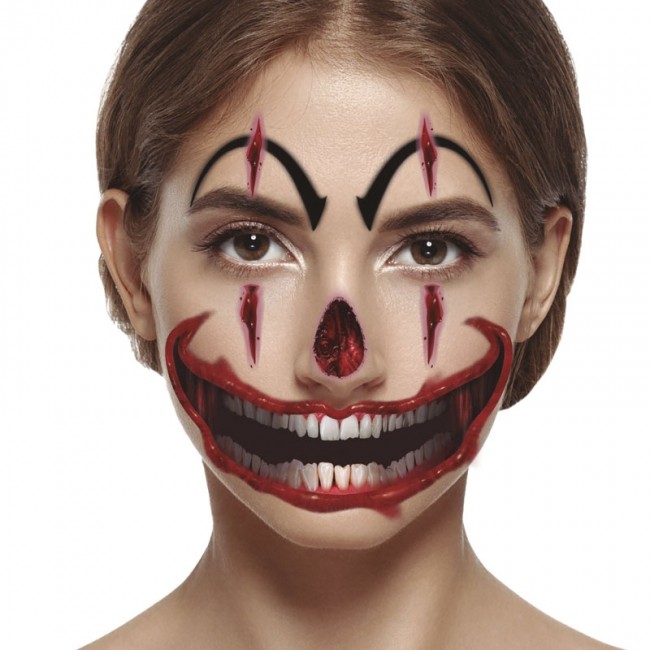 Cortar Quien Escarpado ▷ Comprar Tatuaje facial Payaso Asesino para Halloween |【Envío en 24h】