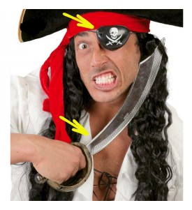 Disfraz pirata Gorro y parche por tan solo 1,50€ ✓