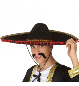 imagen Empuje hacia abajo maximizar Sombrero Mexicano Mariachi rojo para disfraz【Envío en 24h】