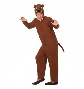 disfraz perro bulldog marrón adulto